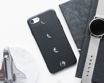 iPhone Case - Moon - iPhone 7 Case, iPhone 6 Case, iPhone 6s, Black And White iPhone Case, Matte iPhone Case, Travel, Minimalist iPhone Case
