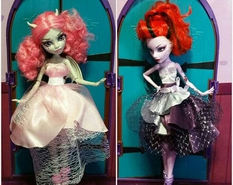 Monster high fashion pop party doll clothes monster high party dress custom ooak handmade doll clothing monster high dress ooak doll clothes
