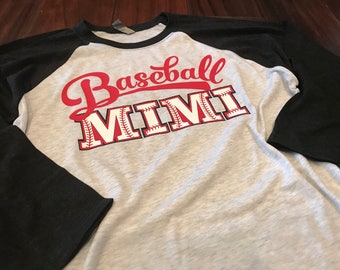 Baseball Mimi Design on Raglan T-Shirt