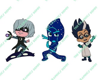 PJ Masks Villains svg files, dxf files, eps files, png files - Download - Cut File, Clipart - Cricut Explorer - Silhouette Cameo