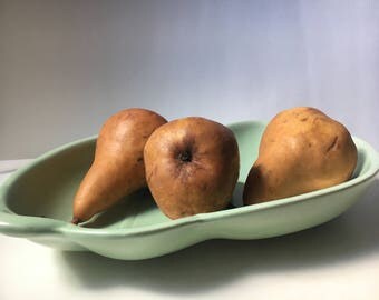 Vintage green ceramic serving dish