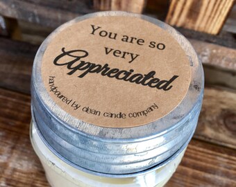 You Are Appreciated / Teacher Appreciation / Custom Soy Candle / Wax Melt Gift / Nurse Appreciation / Customizable Candle / Personalized