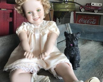 Shirley Temple Porcelain Doll with Dog | Modern Shirley Temple Doll