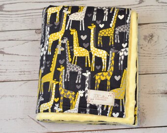 Personalized baby blanket - Customised Minky baby blanket - Giraffe baby blanket - Giraffe nursery - Personalized minky blanket - Giraffe