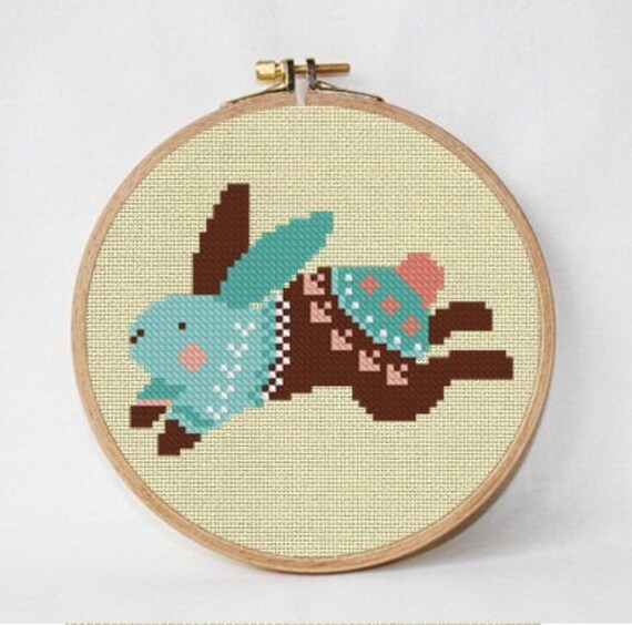 Bunny cross stitch easter cross stitch pattern rabbit cross