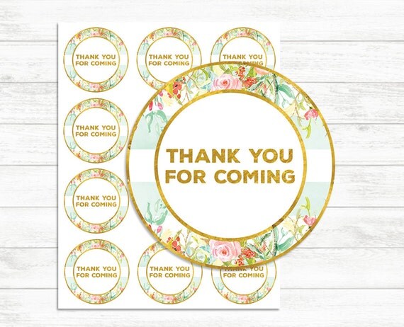 printable thank you tags mint and gold thank you for coming