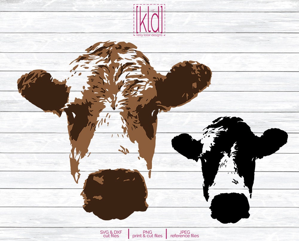 2 Cow Head svg designs Cow SVG Files Farm Animal svg