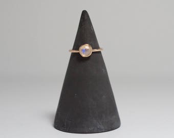 rose cut moonstone ring | 14k gold filled or sterling silver