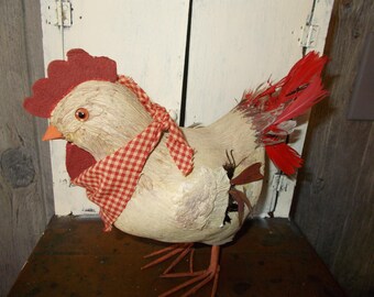 Paper mache chickens | Etsy