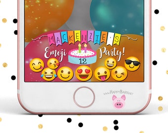 Snapchat GeoFilter, Custom Snapchat Filter, Emoji Party Snapchat Geofilter, Emoji Snapchat Filter, Emoji Birthday, Emoji Geofilter, Snapchat