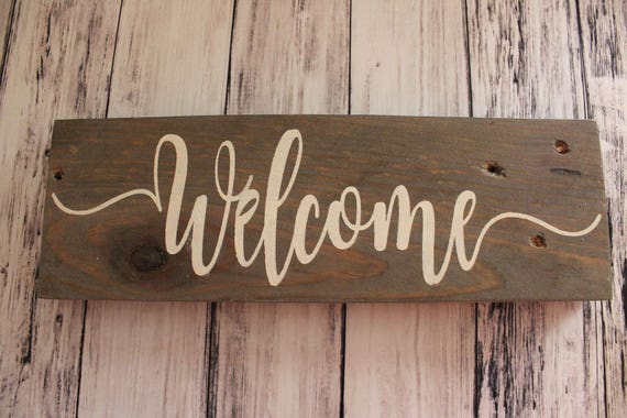 Welcome Wood Sign Southern Decor Modern Farmhouse Front