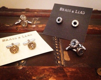 SHARP SHOOTER - Bullet CUFFLINKS - Bullet Jewelry - Bullet Accesories- Bullet Cuff links