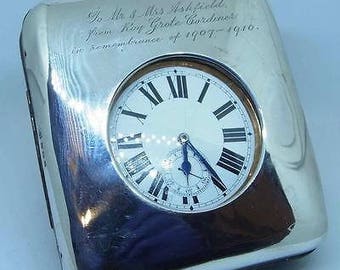 Antique Silver Travelling Case Goliath Pocket Watch - c1900