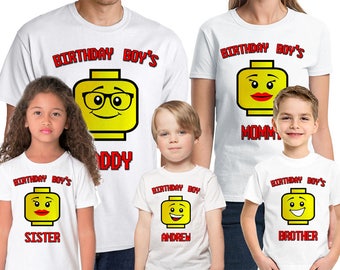 Lego Birthday Shirt Add Name & Age Lego Family Custom Birthday Party TShirt 02