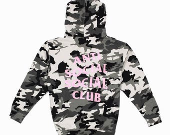Anti Social Social Club Not A Gildan Hoodie Snow Camo || Off Assc Authentic Tags, Great Quality, Kanye, SupremeNYC