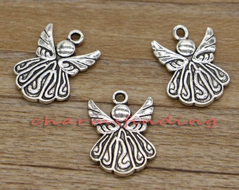 20pcs Angel Charms Antique Silver Tone 21x15mm cf0557