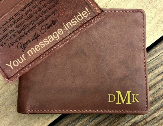 Items similar to Valentines Day Gift • engraved wallet • gift for him • genuine leather wallet ...