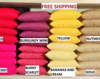 Set of 8 Corn Hole Bags Filled 40+ Colors Free Shipping