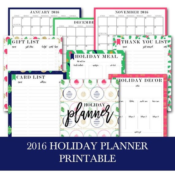 printable holiday planner, holiday planner
