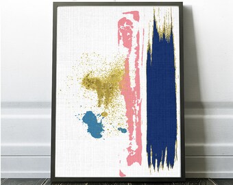 Abstract Print, Modern Abstract Art ,Printable abstract decor ,Abstract home decor,Gold Decor, Pink Decor, Aqua ,Trendy Abstract art