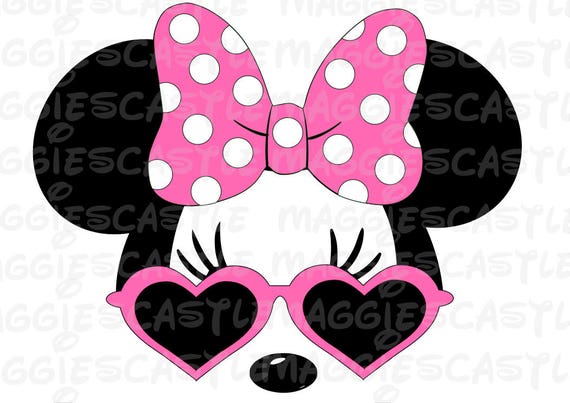 Download SVG DXF File for Minnie with Heart Sunglasses and Dot Bow