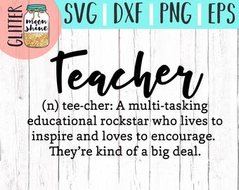 Teacher Definition svg eps dxf png cutting files for silhouette cameo cricut, Teacher svg, Teaching, Back to School, Teacher Quote, Saying