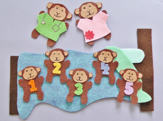 Five Little Monkeys Felt Board Set Circle Time Story