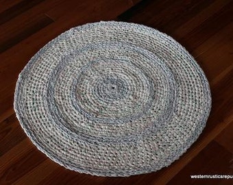 Round Handmade throw rug