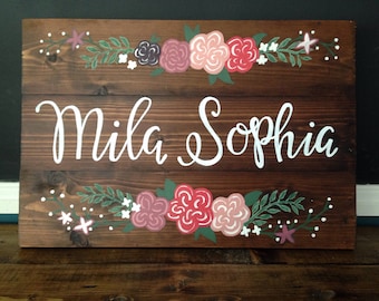 Rustic Baby Name Sign