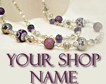 Handmade Jewelry Banner, Jewelry Banner Set, Beaded Jewelry Banner, Shop Banner Set, Custom Banner, Shop Banner Set, Branding Design