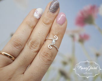 Sterling silver ring, Swarovski Crystal Matte, aquamarine ring, handmade ring, made in Italy, nichel and lead free, mother gift, bf gifts