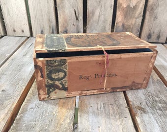 Antique Cigar Box, Cigar Box, Vintage Cigar Box, Small Wooden Box, Cigar Boxes, Small Antique Box, Old Cigar Box