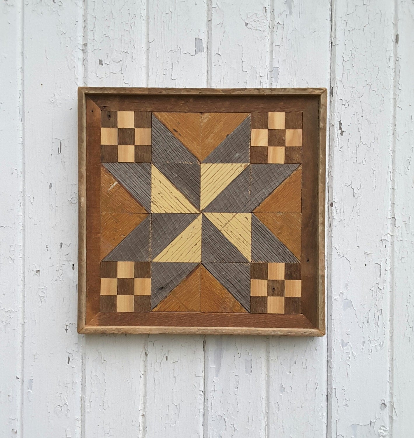 Reclaimed Wood Wall Art Geometric Wood Quilt Block
