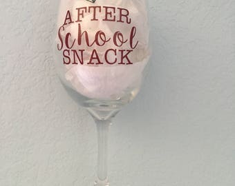 After School Snack Wine Glass