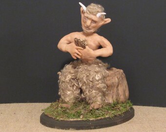 OOAK Art Doll, Polymer Clay Doll, "Sven" the Saytr, Handmade Saytr, by Sherry Harrison **Free Shipping
