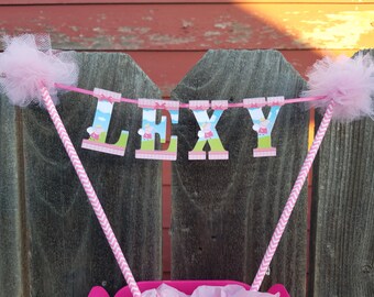 Peppa pig cake banner, Peppa Pig Party, Peppa Pig Birthday party, Peppa Pig Cake Topper.