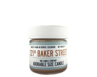 221b Baker Street Candle - Sherlock Adorable Size Candle - Book Candle - Dio Candle Company - Net Weight 1 Oz Burn Time 11-15 Hours