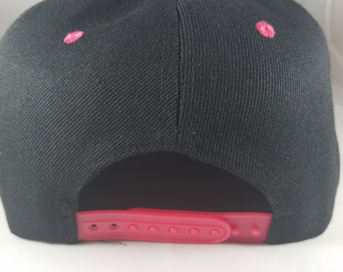 Black and Pink Snapback Hat