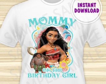 Moana Mom of the Birthday Girl Iron On. Moana Iron On Transfer. Diy Moana Birthday Shirt. Vaiana Iron On Transfer. DIGITAL FILE