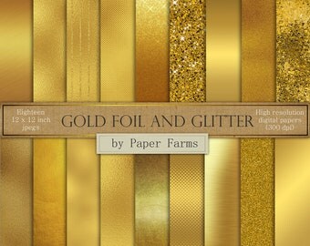 Gold digital paper, gold foil digital paper, gold foil, scrapbook paper, foil, gold digital paper, metallic gold, brushed gold