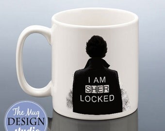 SHERLOCK HOLMES I Am Sherlocked Mug Gift for Benedict Cumberbatch Fans TV Quote Birthday Present Idea for Friend Coffee Mug