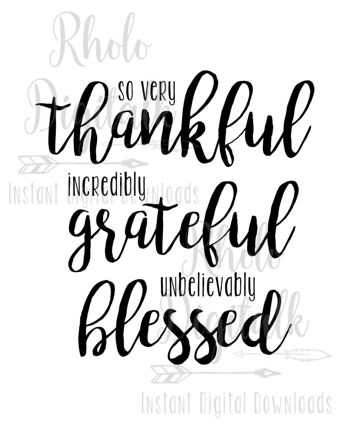 Thankful Grateful Blessed svg-Instant Digital Download