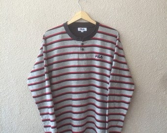 Vintage Stripe Fila Long Sleeve / Jumper / Sweatshirts