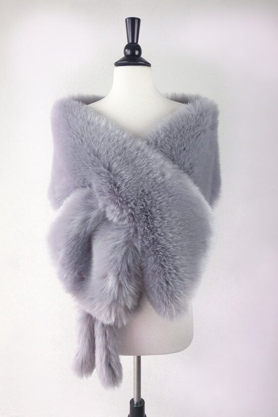 Gray Faux Fur Bridal Wrap Wedding Fur Shrug Faux By Sissilydesigns 2659