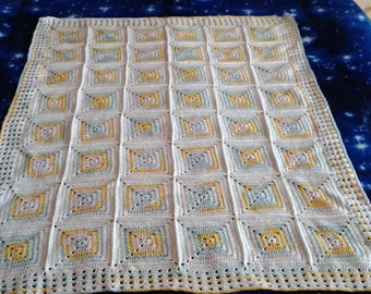 Delicate crochet newborn, baby extra fine wool blanket - delicata copertina neonato di lana sottile colori neutro