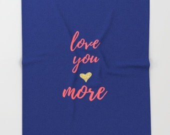Anniversary Gift For Wife, I Love You More, Wedding Gift For Bride, Purple Home Decor, Girlfriend Gift For Her, Warm Blanket Fleece