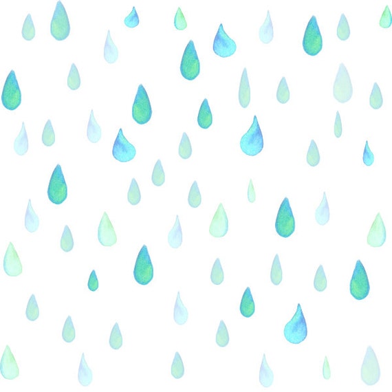 Watercolour Rain Drops Drawing Background Patterns Graphic