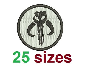 Star Wars Boba Fett Crest Logo Symbols Embroidery Design Fill Machine Embroidery Designs Instant Download ER1032_4F
