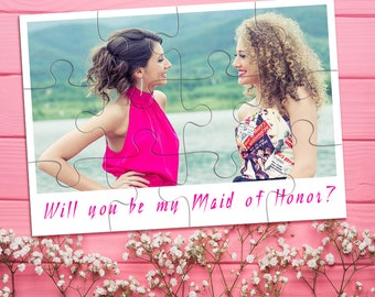 Photo Maid of Honor Puzzle, Maid of Honor Photo Gift, Maid of Honor Proposal, Custom Will You Be My Maid of Honor Photo Puzzle