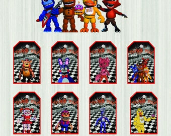 Five Nights at Freddy's thank you tags, Five Nights at Freddy's thank you, FNAF thank you tags, favor tags, fnaf thank you tag, fnaf party